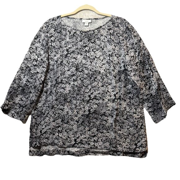 J. JILL PureJill 100% Cotton 3/4 Sleeve Floral Pullover Blouse Top Women’s M - Picture 3 of 12
